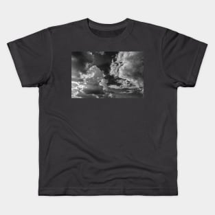 Clouds in the sky in black and white Kids T-Shirt